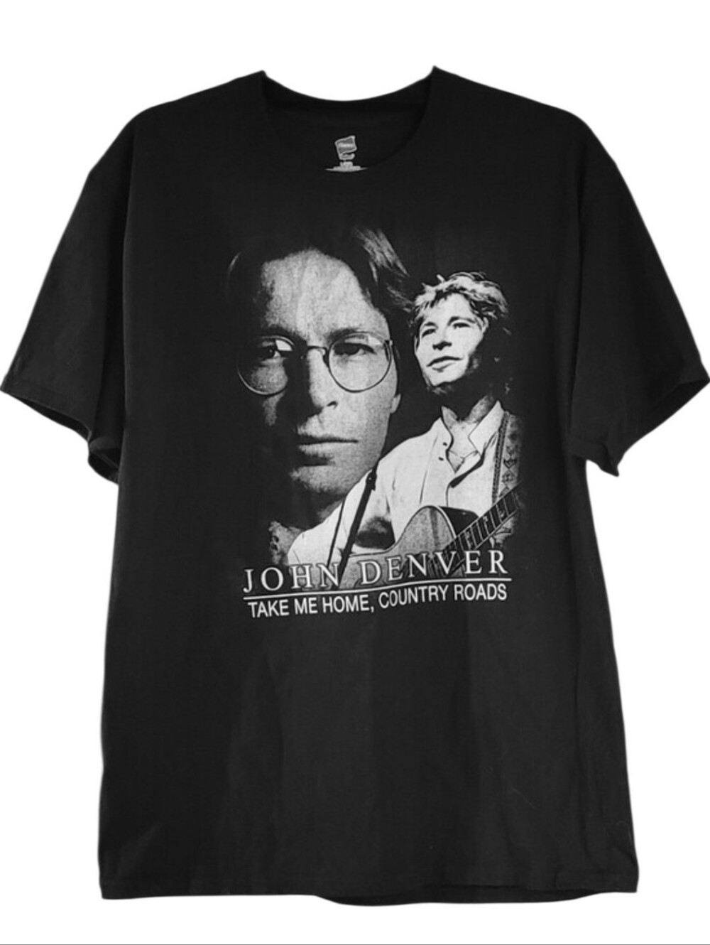 Hanes John Denver Take Me Home Country Roads Black Short Sleeve T Shirt  Large